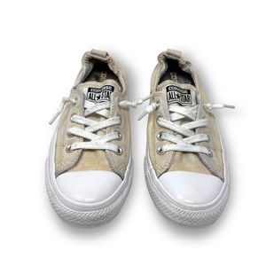 Converse Low Top Shoreline Slip On Tan Beige Floral Interior Women's Size 8